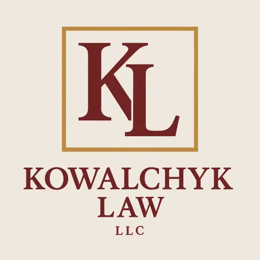 Logo featuring maroon initials "KL" inside a gold-bordered square, with "Kowalchyk Law LLC" text below.